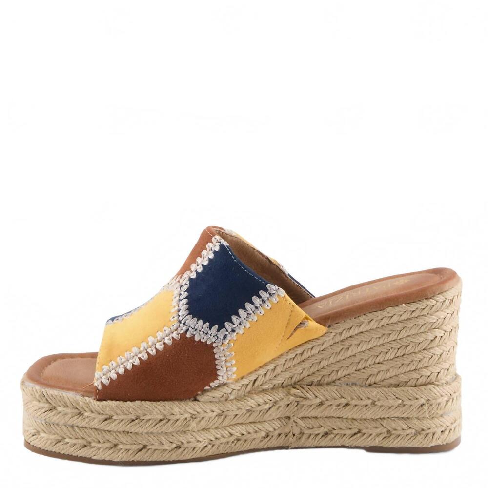 NEW PATRIZIA women's evolet wedge sandal in yellow multi